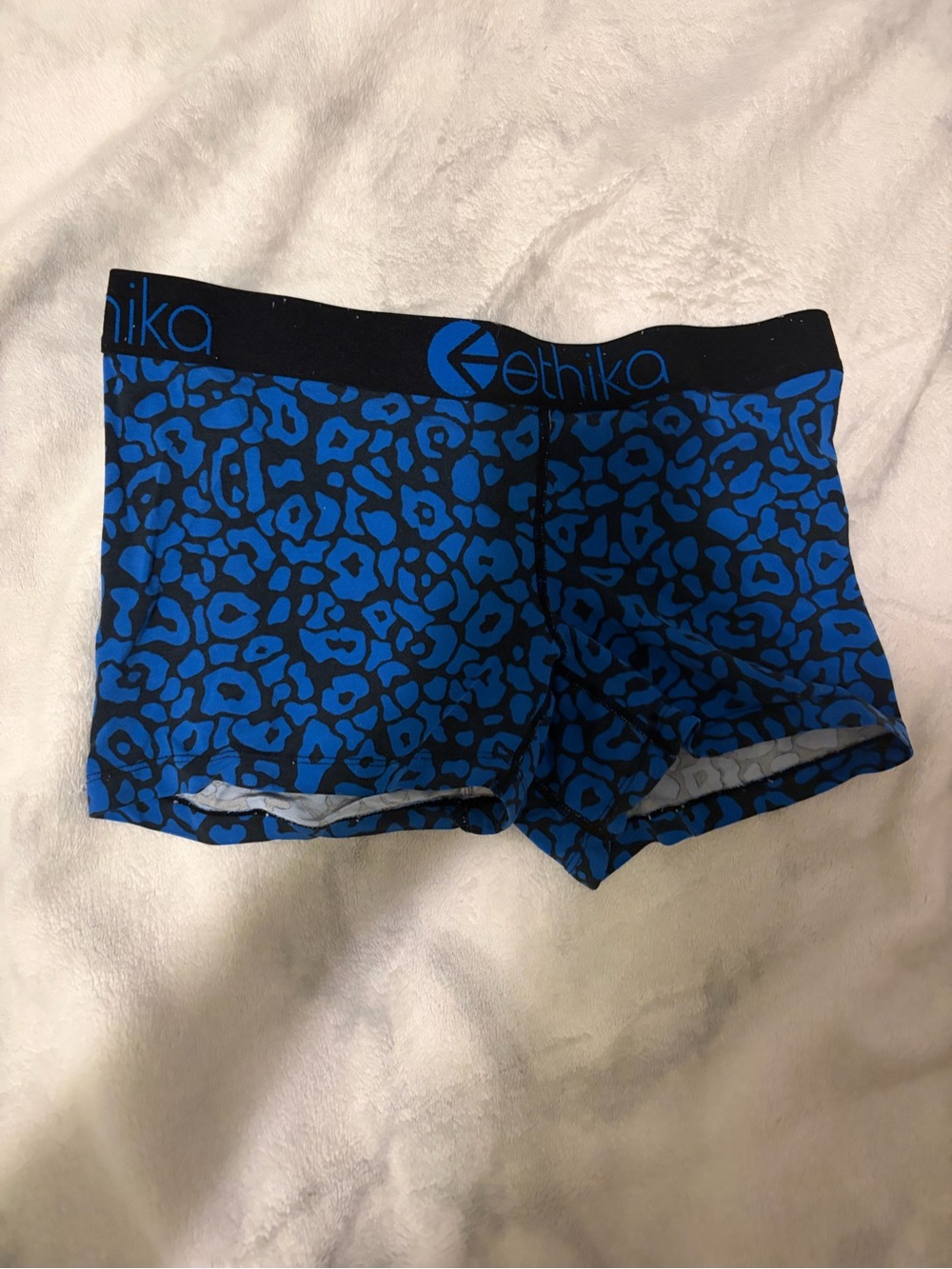 💙 Ethika Blue & Black Leopard Print Spandex workout shorts🖤